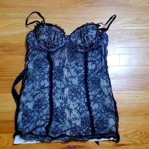 Victoria's Secret. Black lace and white, baby doll size 36C.